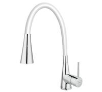 Novaservis Ferro - Mitigeur d'évier avec bras flexible et douchette, blanc / chrome 70720,0B