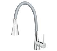 Novaservis Ferro - Mitigeur d'évier avec bras flexible et douchette, gris/ chrome 70720,0S