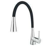 Novaservis Ferro - Mitigeur d'évier avec bras flexible et douchette, noir / chrome 70720,0C