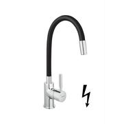 Novaservis Ferro Zumba - Robinet d’évier avec bras flexible, noir/chrome BZA4BLP