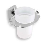 Novaservis Metalia 12 - Verre pour brosses à dents et dentifrice avec support, verre/chrome 0249,0