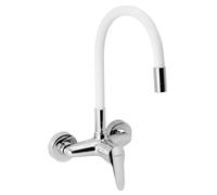 Novaservis Titania Iris New - Robinet d’évier avec bras flexible, blanc/chrome 94480,0B