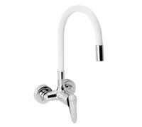 Novaservis Titania Iris New - Robinet d’évier avec bras flexible, blanc/chrome 94484,0B