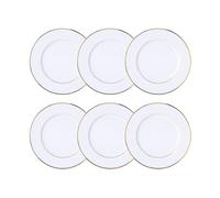NOVASTYL - Lot 6 assiettes à pain classic filet or 16cm en porcelaine blanche - 2614704