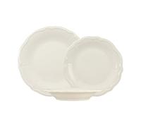 Novastyl Lot de 36 Assiettes Charlotte grès Blanc céramique lave-vaisselle
