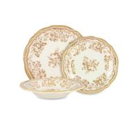 Novastyl Lot de 36 Assiettes Faustine en grès Miel lave-vaisselle résistant
