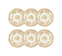 Novastyl Lot de 6 assiettes à Dessert Faustine 20 cm en grès Miel résistant