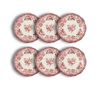 Novastyl Lot de 6 assiettes à Dessert Faustine 20 cm en porcelaine Rose