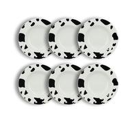 Novastyl Lot de 6 assiettes Creuses Vache 20 cm en porcelaine résistant