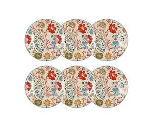 Novastyl Lot de 6 assiettes Jaipur 20 cm grès lave-vaisselle résistant