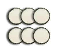 Novastyl Lot de 6 assiettes Plates Atome 25 cm faïence Beige lave-vaisselle