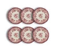 Novastyl Lot de 6 assiettes Plates Faustine 26 cm en porcelaine Rose