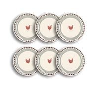 Novastyl Lot de 6 assiettes Plates gallina 26 cm en grès lave-vaisselle