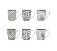 Novastyl Lot de 6 Mugs graphik 32 n porcelaine NeW Bone lave-vaisselle
