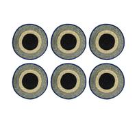 Novastyl Lot de 6 Sets de Table Luna Rond 38 cm jonc de mer Naturel Bleu