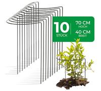 Novatool 10 supports pour arbustes en métal, semi-circulaires, 40 cm, diamètre 70 cm, couleur vert
