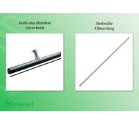 Novatool 10x raclette à carrelage douche sol avec manche en bois I raclette à eau pour sol jardin salle de bain terrasse voiture I raclette à eau inox sol piscine raclette de bain XXL large I raclette