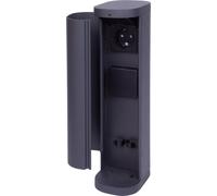 Novatool 1x Tour de prises double extérieur Anthracite rond avec cache IP44 Prise extérieure Prise de jardin Outdoor Colonne de prises de courant Jardin Tour de prises de courant (électrique)