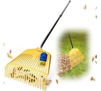 Novatool 2x tête de balai à feuilles, outil combiné 2en1, balai à feuilles & fourche à feuilles avec 26 dents en plastique, largeur de travail 60cm, râteau à feuilles, balai de jardin, râteau à gazon,