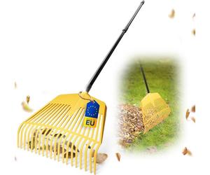 Novatool 2x tête de balai à feuilles, outil combiné 2en1, balai à feuilles & fourche à feuilles avec 26 dents en plastique, largeur de travail 60cm, râteau à feuilles, balai de jardin, râteau à gazon,