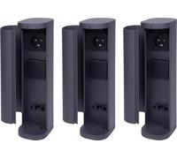Novatool 3x Tour de prises double extérieur Anthracite rond avec cache IP44 Prise extérieure Prise de jardin Outdoor Colonne de prises jardin Tour de prises (électrique)