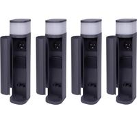 Novatool 4x Borne d'éclairage extérieur avec prise de courant 2x Anthracite ronde avec cache IP44 Prise de jardin Prise de courant extérieure Colonne de prise de courant Jardin Tour de prise de couran
