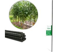 Novatool 50 tuteurs 110 cm vert 11mm de diamètre Tuteurs en métal gainé de plastique Tuteurs pour tomates Porte-fleurs