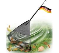 Novatool Balai à feuilles avec manche enfichable et à visser de 4 pièces, balayeur de feuilles avec 30 dents en plastique, râteau largeur de travail 75cm, râteau à feuilles, balai de jardin, râteau à