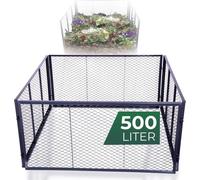 Novatool Composteur de jardin en métal 100x100x50 cm, avec système d'emboîtement extensible, composteur en métal peint par poudrage de 500 litres, compost en fil de fer grille de compost caisse à comp
