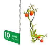 Novatool Lot de 10 tuteurs à tomates en spirale galvanisés - 110 cm x 5 mm de diamètre - 110 cm de diamètre