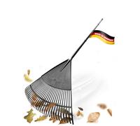 Novatool Lot de 2 balais à feuilles avec 4 manches enfichables et vissés - Avec 30 dents en plastique - Largeur de travail : 75 cm - Râteau de jardin - Râteau à gazon - Balai de paysage - Outil de