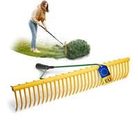 Novatool Lot de 2 têtes de râteau de jardin avec dispositif de ramassage d'herbe et 32 dents, largeur de travail 64,5 cm, râteau en plastique et métal, ramasse feuilles, ramasse feuilles, râteau à