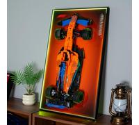 NOVDA Tableau mural LED RVB compatible avec LEGO Technic F1 42141 avec 22 couleurs, 75 x 45 cm, 20 modes et 8 niveaux de luminosité, dégradé de couleurs dynamique, support mural pour écran de voiture