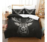 NoveAurora Le cerf Imprimé 3D Parure De Lit 3Pcs Microfibre Housse De Couette avec Taie d'oreiller Enfants Adolescents avec Fermeture Éclair Double（200x200cm）