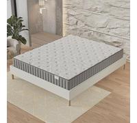 NOVEMBER- Ensemble Matelas + sommier (140 x 200cm)- Matelas Orionis Mousse Mémoire de Forme & Mousse Haute Densité d’épaisseur 22cm + Sommier Bois Stable & Robuste revêtement Tissu Blanc
