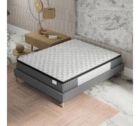 NOVEMBER Matelas Elekctra 200x200cm- Épaisseur 30cm- Hybride: Ressorts ensachés+Mousse Mémoire de Forme - Soutien Tonique & indépendance de Couchage-Label SANITIZED(Anti bactérien/acarien)