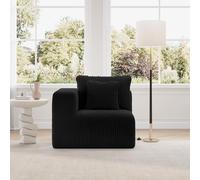 Novilla Canapé d'angle Modulable avec Accoudoir à Gauche | Smarts Coil® Ressorts Indépendants sans Montage en Velours Côtelé pour Salon, avec 2 Coussins, 90x90x65cm