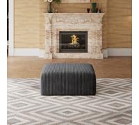 Novilla Canapé d'angle Modulable, Convertible Pouf Compressé 90x90x42cm | Smarts Coil® Ressorts Indépendants sans Montage en Velours Côtelé pour Salon