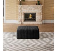 Novilla Canapé d'angle Modulable, Convertible Pouf Compressé 90x90x42cm | Smarts Coil® Ressorts Indépendants sans Montage en Velours Côtelé pour Salon