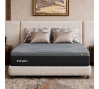 Novilla Matelas Mousse 140x190 25 cm, Mémoire de Forme Gel NanoGEL | Contact frais, soutien medium-ferme, charbon de bambou, thé vert, bords stables, mouvements mieux isolés, base antidérapante