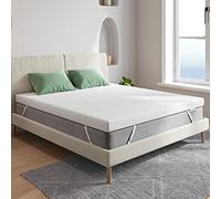 Novilla, Surmatelas 120x200 Mousse à Mémoire de Forme en Gel, 5 cm Sur-Matelas avec 4 Coins Elastiques, Housse Lavable, Moelleux et Respirant, Blanc