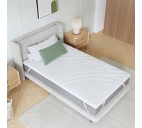 Novilla Surmatelas 90x190x7,5 cm, Mousse Mémoire Forme Gel, Housse Lavable | Double couche de mousse épouse les courbes du corps, housse amovible avec fermeture éclair, 4 sangles élastiques de fixation