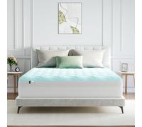 Novilla Surmatelas Cooling 140x190cm, Tissu Doux pour la Peau avec Facteur de Refroidissement, Air-Layer à Trois Couches Respirant, 3cm Rembourrage en Fibres, Bord Élastique 30 cm, Lavable