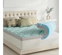 Novilla Surmatelas Double Couche en Mousse à mémoire de Forme de 10,2 cm, Mousse à mémoire de Forme en Gel de 5,1 cm et Housse Alternative au Duvet rafraîchissant de 5,1 cm pour Les maux de Dos