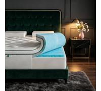 Novilla Surmatelas Gel 2 en 1 140 x 190 cm, épaisseur 3 cm | Mousse à mémoire perforée, accueil matelassé moelleux, housse lavable, dessous antidérapant, bonnet extensible intégral