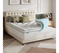 Novilla Surmatelas Mémoire Forme 90x190 cm Topper Gel 2 en 1 | Housse matelassée épaisse, design séparable, moelleux, confortable et stable.