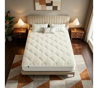 Novilla Surmatelas Peluche 140x200cm, Fibre 7D+5D, Doux et Chaud, Blanc | Tissu peluche ultra doux, garnissage fibre 7D premium, poche profonde élastique 30cm, lavable machine, sans repassage