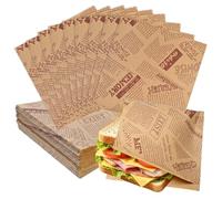 Novocloud 150 Pièces Feuilles Sacs à Hamburgers en Papie, 15x15cm Sachet Sandwich Triangulaire Résistant à la Graisse Papier D'emballage Alimentaire pour Frites Hamburger