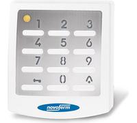 Novoferm Interrupteur sans fil (résistant aux UV ; champ de test éclairé ; acier inoxydable ; 433 MHz ; blanc ; piles bouton incluses) TM14871040150