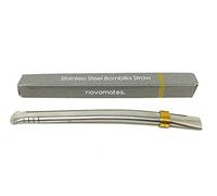 Novomates Yerba Mate Bombilla Paille, Mélangeur de Paille Filtre à Boire, Paille Mate en Acier Inoxydable de Qualité Alimentaire - 15,8 cm de long